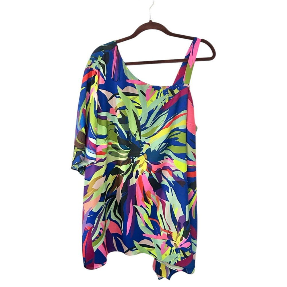 Gibson Latimer Tropical Oasis One‎ Shoulder Blouse